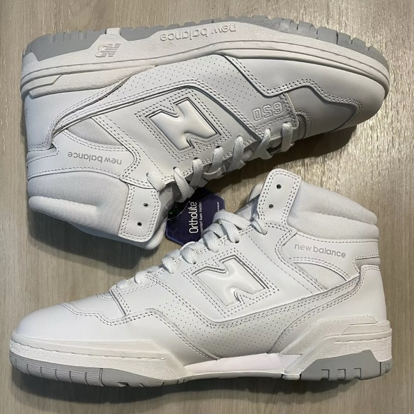 New Balance Men's 650 Sneakers BB650RWW Triple White Size 9.5 NEW NO BOX! - Picture 2 of 7